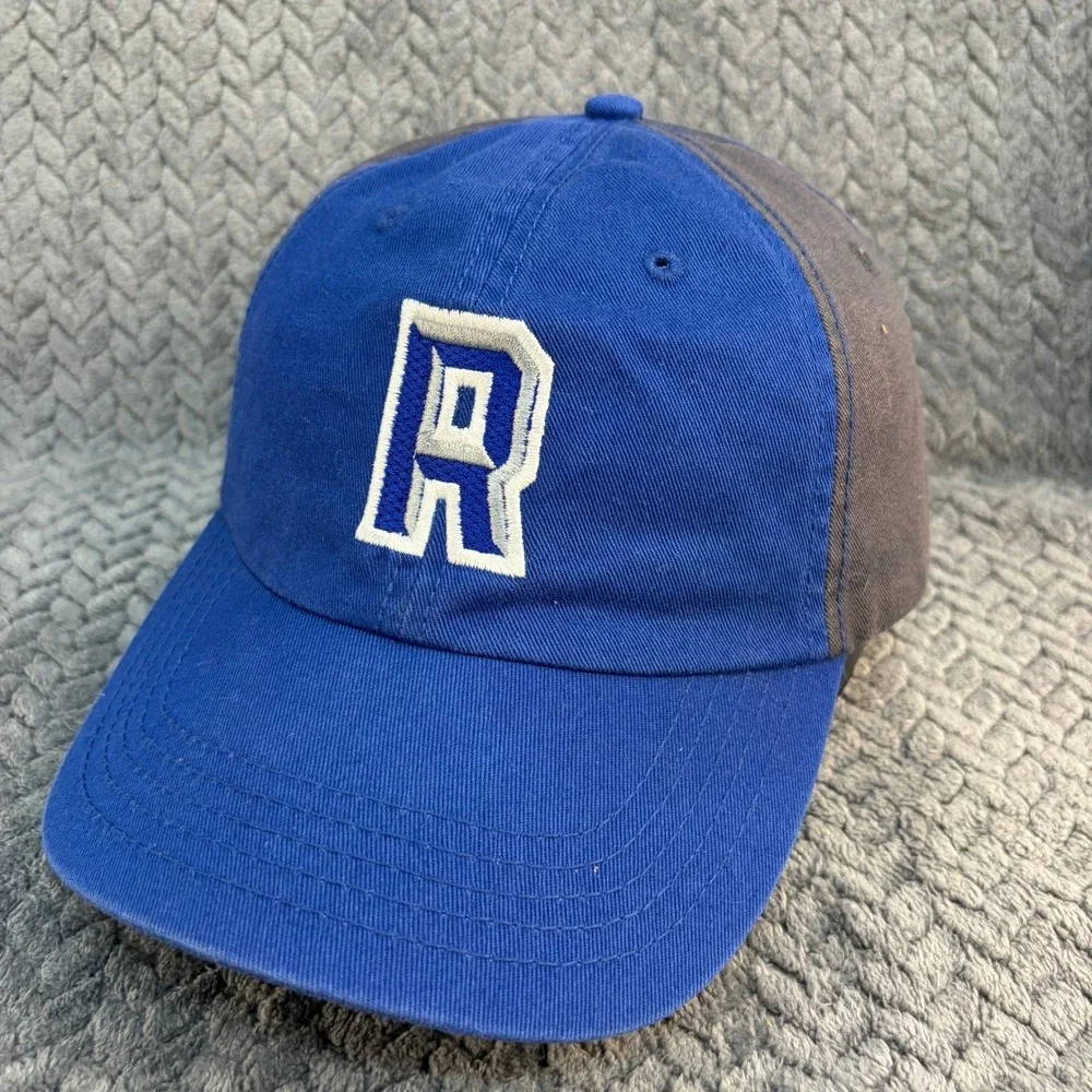 My Town Originals Blue Grey Embroidered R Baseball Cap Adjustable Hat